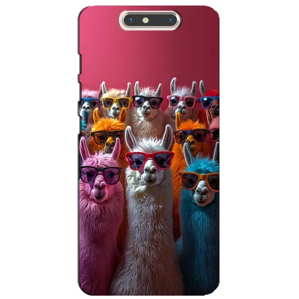 Чехол с принтом «Ламы в очках» для ZTE Blade V8