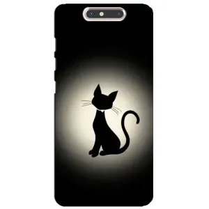 Чехол с принтом для ZTE Blade V8 (AlphaPrint) Модные коты (Силуэт котика)