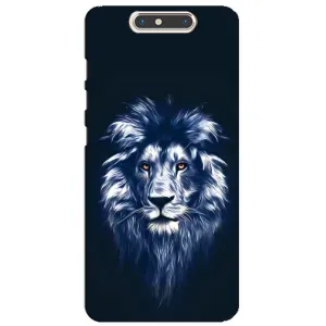 Чехол со Львом для ZTE Blade V8 (VPrint) (Синий Лев)