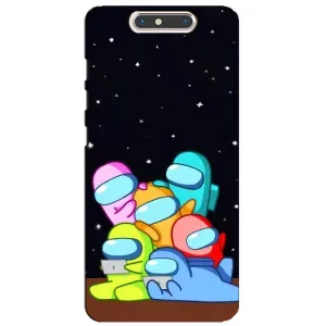Чехол Амонг Ас для ZTE Blade V8 (AlphaPrint) (Скины в космосе)
