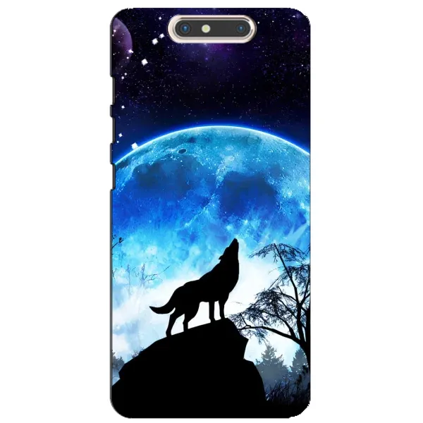 Чехол с принтом «Волк на луну» для ZTE Blade V8
