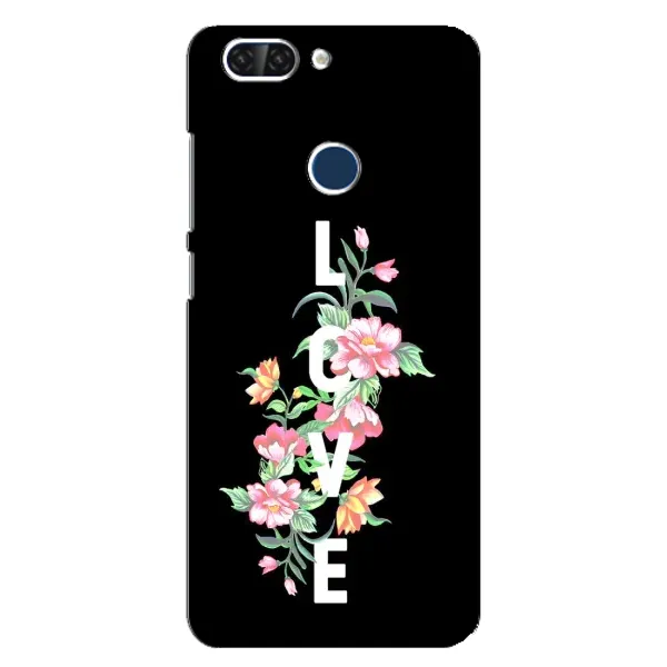 Чехол с принтом «Цветы LOVE» для ZTE Blade V9