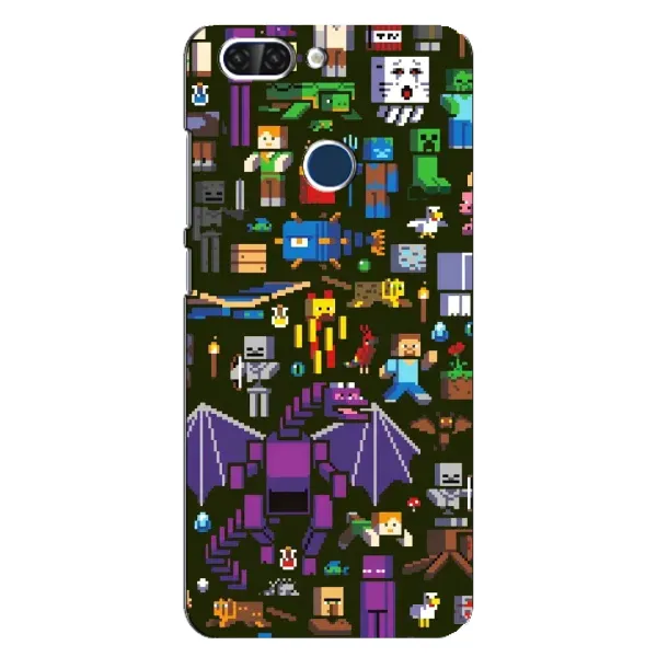 Чехол с принтом «Коллаж Майнкрафт» для ZTE Blade V9