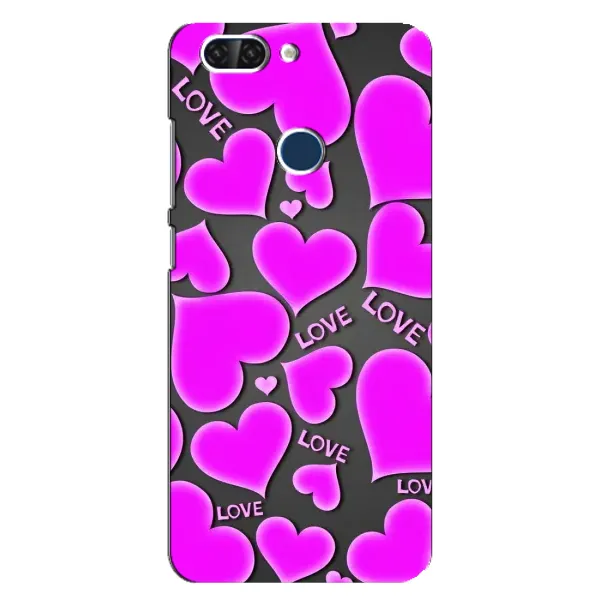 Чехол с принтом «Pink hearts» для ZTE Blade V9