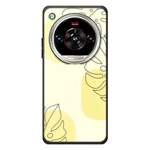 Силконовий чохол з принтом в квітах на ZTE Nubia Focus 2 Ultra (Жовта монстера арт)