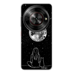 Чехол с рисунком кот на ZTE Nubia Focus 5G (Девушка с котом)