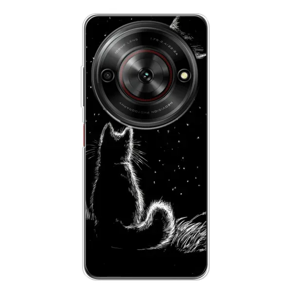 Чехол с принтом «Котик и луна» для ZTE Nubia Focus 5G