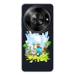 Чехол Майнкрафт на ZTE Nubia Focus 5G (AlphaPrint) Minecraft (персонажи Minecraft)