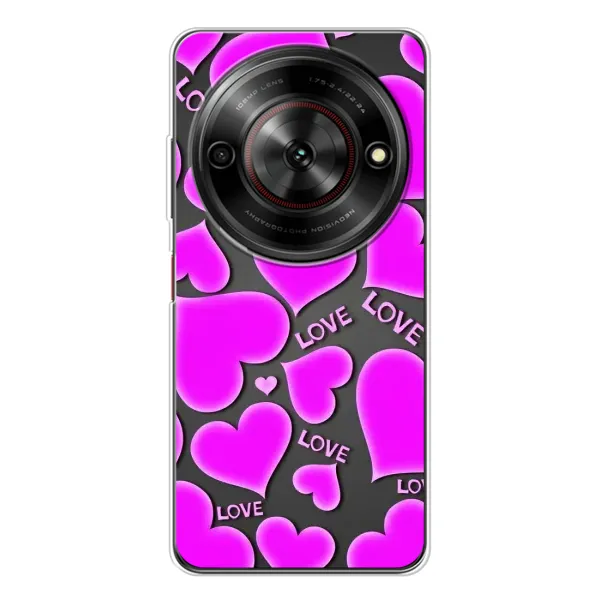Чохол з принтом «Pink hearts» для ZTE Nubia Focus 5G