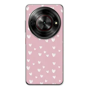 Чехол с розовым рисунком для ZTE Nubia Focus 5G (Сердечки на розовом)