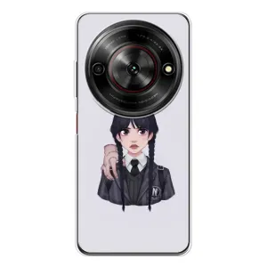 Чехлы Венсдей на ZTE Nubia Focus 5G Уэнсдей (AlphaPrint) (Уэнздей и Вещь)