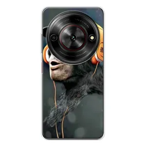 Чехол с Обезьянами ZTE Nubia Focus 5G - (AlphaPrint) (В наушниках)