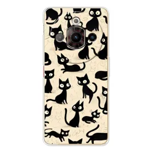 Чехол с рисунком кот на ZTE Nubia Focus Pro (Черные коты)