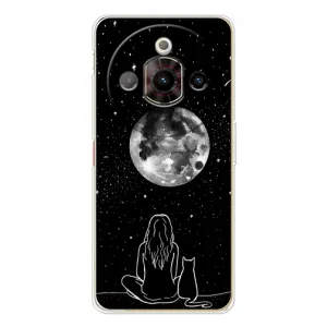 Чехол с рисунком кот на ZTE Nubia Focus Pro (Девушка с котом)