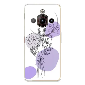 Силиконовый чехол с принтом в цветах на ZTE Nubia Focus Pro (Букет фиолетовая абстракция)