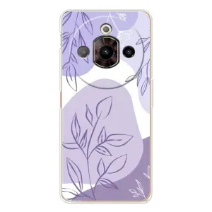 Силиконовый чехол с принтом в цветах на ZTE Nubia Focus Pro (Фиолетовые листья абстракция)
