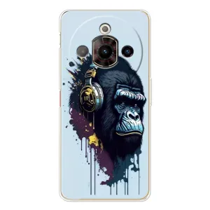 Чехол с Обезьянами ZTE Nubia Focus Pro - (AlphaPrint) (Горилла в наушниках)