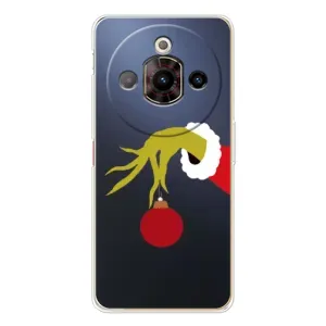 Зимние Чехлы для Нубиа Фокус Про - прозрачный фон (Гринч с игрушкой)