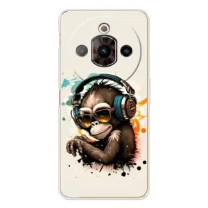 Чехол с Обезьянами ZTE Nubia Focus Pro - (AlphaPrint) (Макака в наушниках)