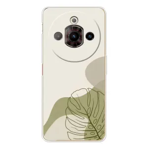Силиконовый чехол с принтом в цветах на ZTE Nubia Focus Pro (Зеленая монстера дизайн)