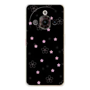 Чехол с розовым рисунком для ZTE Nubia Focus Pro (Розовые цветы на черном)
