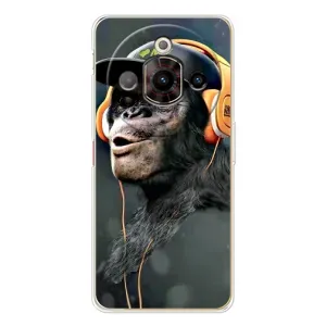 Чехол с Обезьянами ZTE Nubia Focus Pro - (AlphaPrint) (В наушниках)