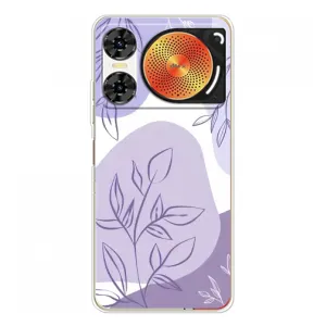 Силиконовый чехол с принтом в цветах на ZTE Nubia Music 2 (Фиолетовые листья абстракция)