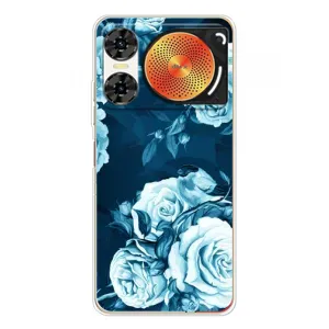 Чехлы (ART) Цветы на ZTE Nubia Music 2 (VPrint) (Голубые Бутоны)