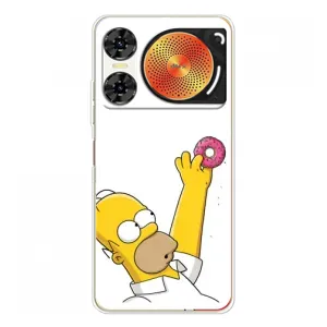 Чехол с Симпсонами для ZTE Nubia Music 2 (VPrint) (Гомер с пончиком)