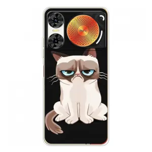 Чехол с принтом для ZTE Nubia Music 2 (AlphaPrint) Модные коты (Грустный кот)