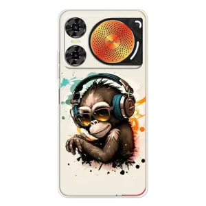 Чехол с Обезьянами ZTE Nubia Music 2 - (AlphaPrint) (Макака в наушниках)