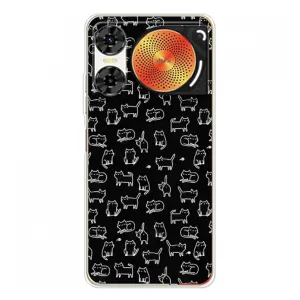 Чехол с принтом для ZTE Nubia Music 2 (AlphaPrint) Модные коты (Меленькие котики)