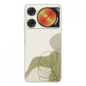 Силиконовый чехол с принтом в цветах на ZTE Nubia Music 2 (Зеленая монстера дизайн)