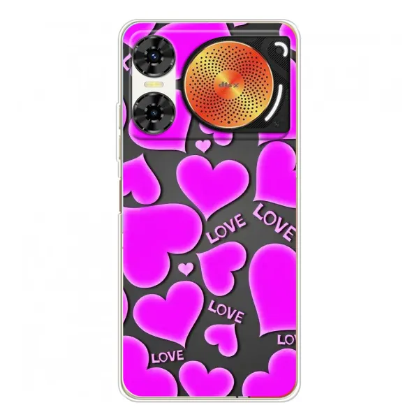 Чехол с принтом «Pink hearts» для ZTE Nubia Music 2