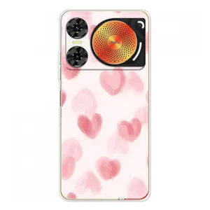 Чехол с розовым рисунком для ZTE Nubia Music 2 (Розовые сердечки)