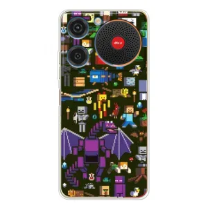 Чехол Майнкрафт на ZTE Nubia Music (AlphaPrint) Minecraft (Коллаж Майнкрафт)