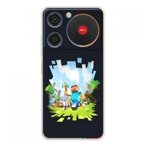 Чехол Майнкрафт на ZTE Nubia Music (AlphaPrint) Minecraft (персонажи Minecraft)