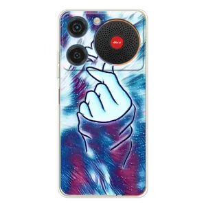 Чехол с принтом для ZTE Nubia Music (AlphaPrint - Знак сердечка) (Радужное сердце)