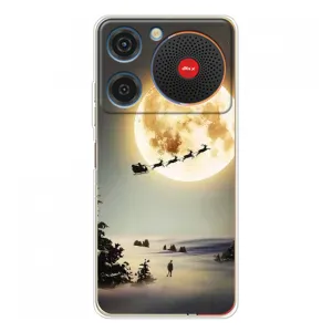 Новогодние, Праздничные Чехлы для ZTE Nubia Music - 2024 год (Санта на луне)