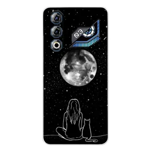 Чехол с рисунком кот на ZTE Nubia Neo 3 GT (Девушка с котом)
