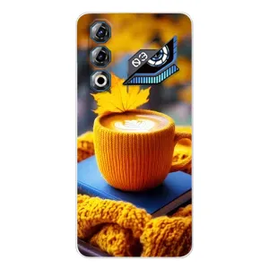 Чехол с уникальным дизайном «Осень с кофе» для ZTE Nubia Neo 3 GT (Кофе на желтом пледе)