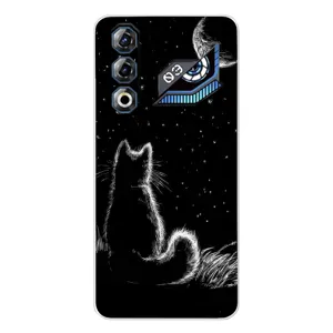 Чехол с принтом для ZTE Nubia Neo 3 GT (AlphaPrint) Модные коты (Котик и луна)
