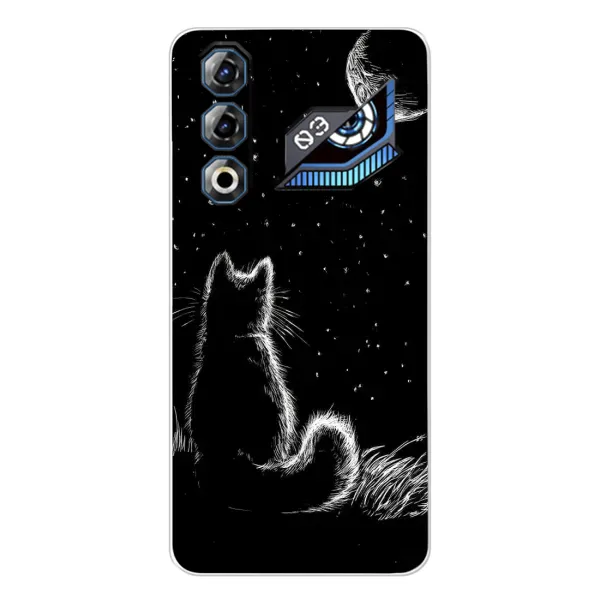 Чехол с принтом «Котик и луна» для ZTE Nubia Neo 3 GT