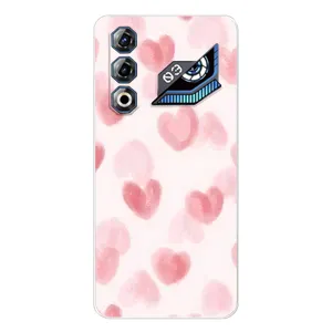 Чехол с розовым рисунком для ZTE Nubia Neo 3 GT (Розовые сердечки)