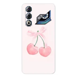 Чехол с розовым рисунком для ZTE Nubia Neo 3 GT (Розовые вишни)