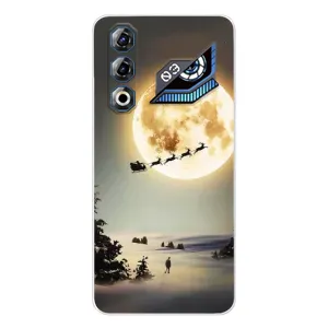 Новогодние, Праздничные Чехлы для ZTE Nubia Neo 3 GT - 2024 год (Санта на луне)