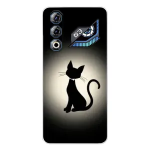 Чехол с принтом для ZTE Nubia Neo 3 GT (AlphaPrint) Модные коты (Силуэт котика)