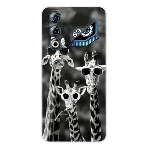 Силиконовый чехол с КАРТИНКАМИ лето для ZTE Nubia Neo 3 GT (AlphaPrint) (Жирафы в очках)