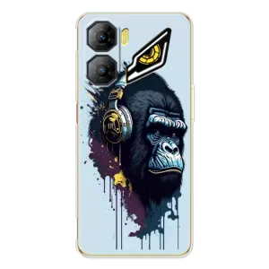Чехол с Обезьянами ZTE Nubia Neo 3 - (AlphaPrint) (Горилла в наушниках)