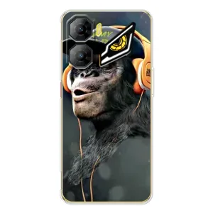 Чехол с Обезьянами ZTE Nubia Neo 3 - (AlphaPrint) (В наушниках)